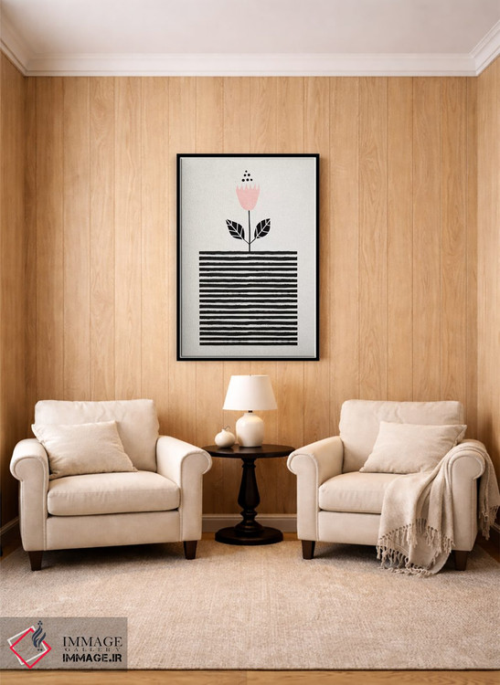 تابلو مینیمال گل کوچک آفتابی اثر کوبیستیکا - D3B