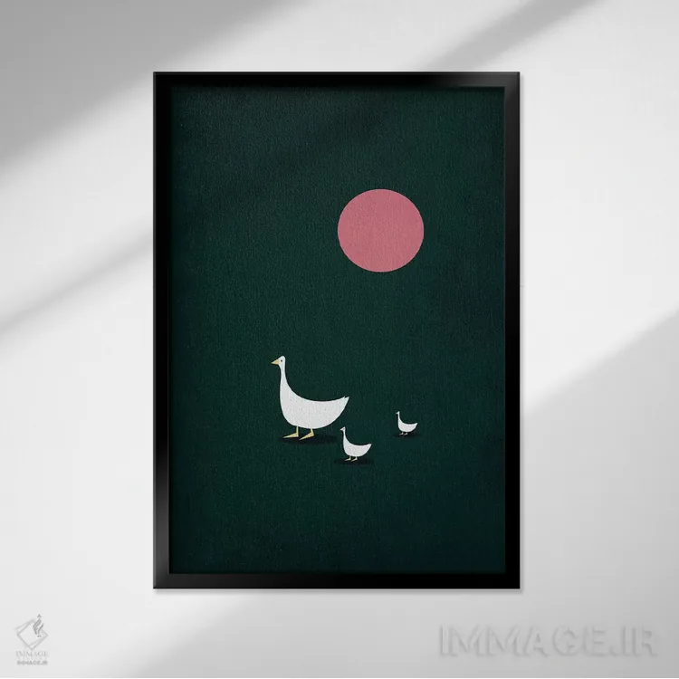 تابلو مینیمال روی روشن زندگی اثر کوبیستیکا - نمای قابدار مشکی
