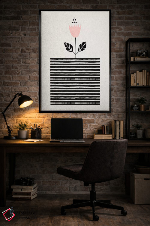 تابلو مینیمال گل کوچک آفتابی اثر کوبیستیکا - D4B