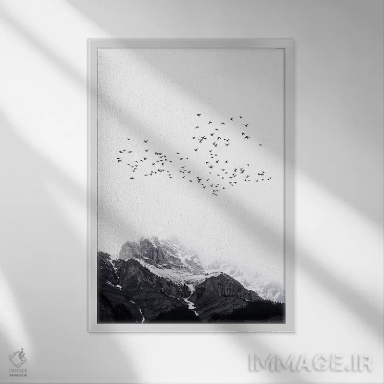 تابلو مینیمال کوه اثر کوبیستیکا - نمای قابدار سفید