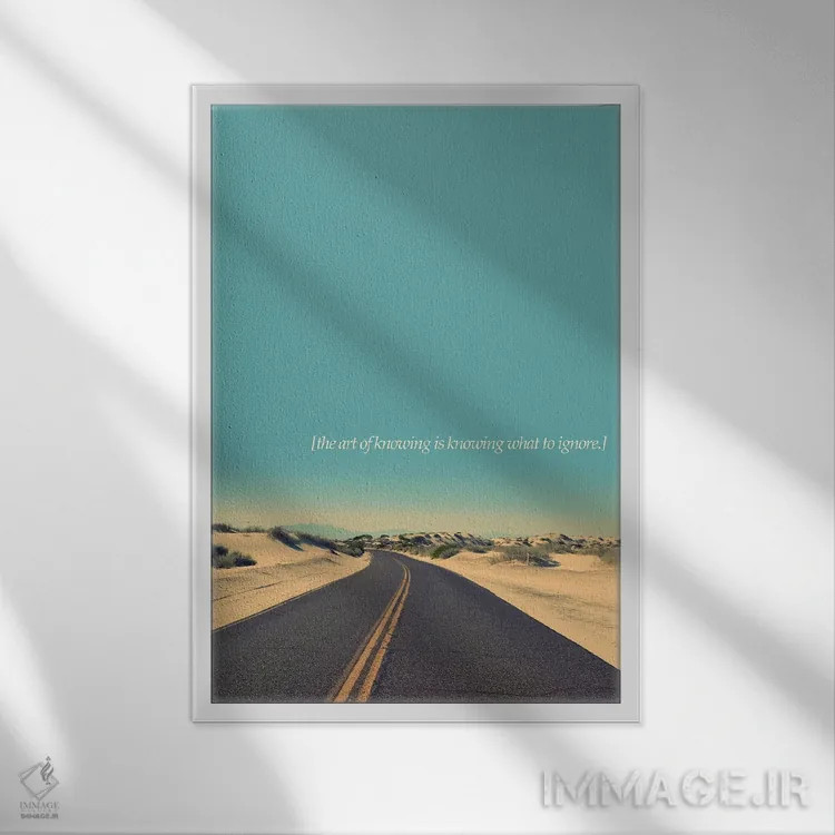 تابلو دکوراتیو هنر دانستن اثر کوبیستیکا - نمای قابدار سفید
