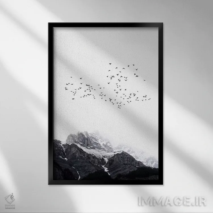 تابلو مینیمال کوه اثر کوبیستیکا - نمای قابدار مشکی