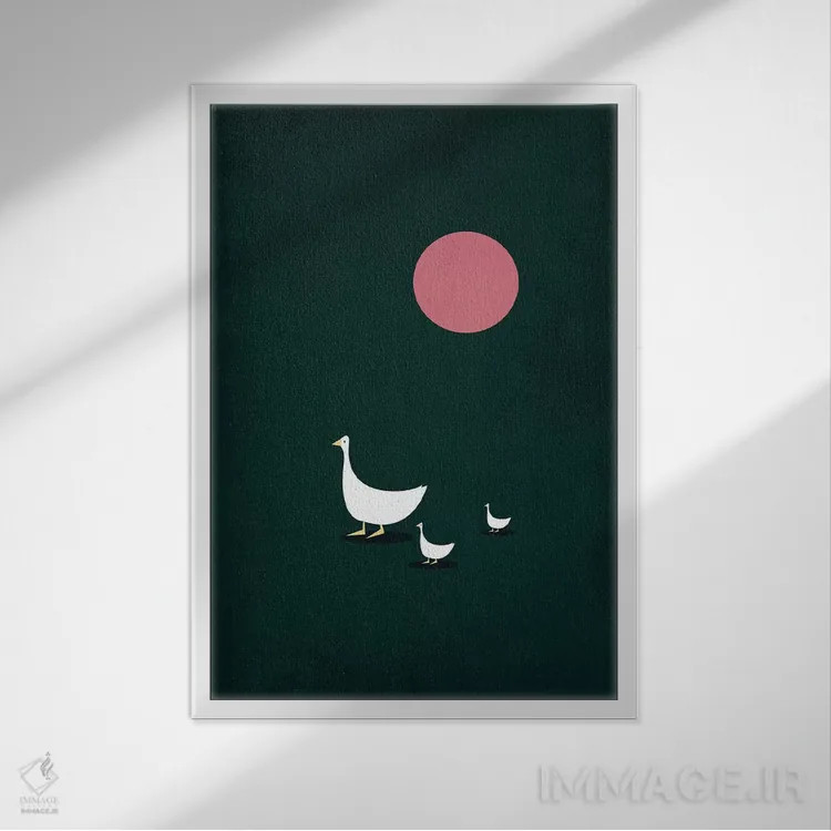 تابلو مینیمال روی روشن زندگی اثر کوبیستیکا - نمای قابدار سفید