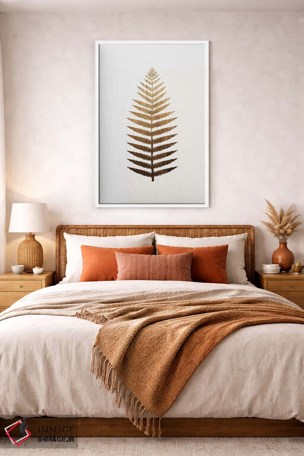 تابلو مینیمال برگ طلایی شماره ۷ اثر کوبیستیکا - D3W