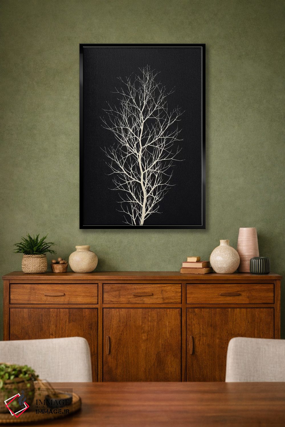 تابلو مینیمال درخت سفید اثر کوبیستیکا - D1B