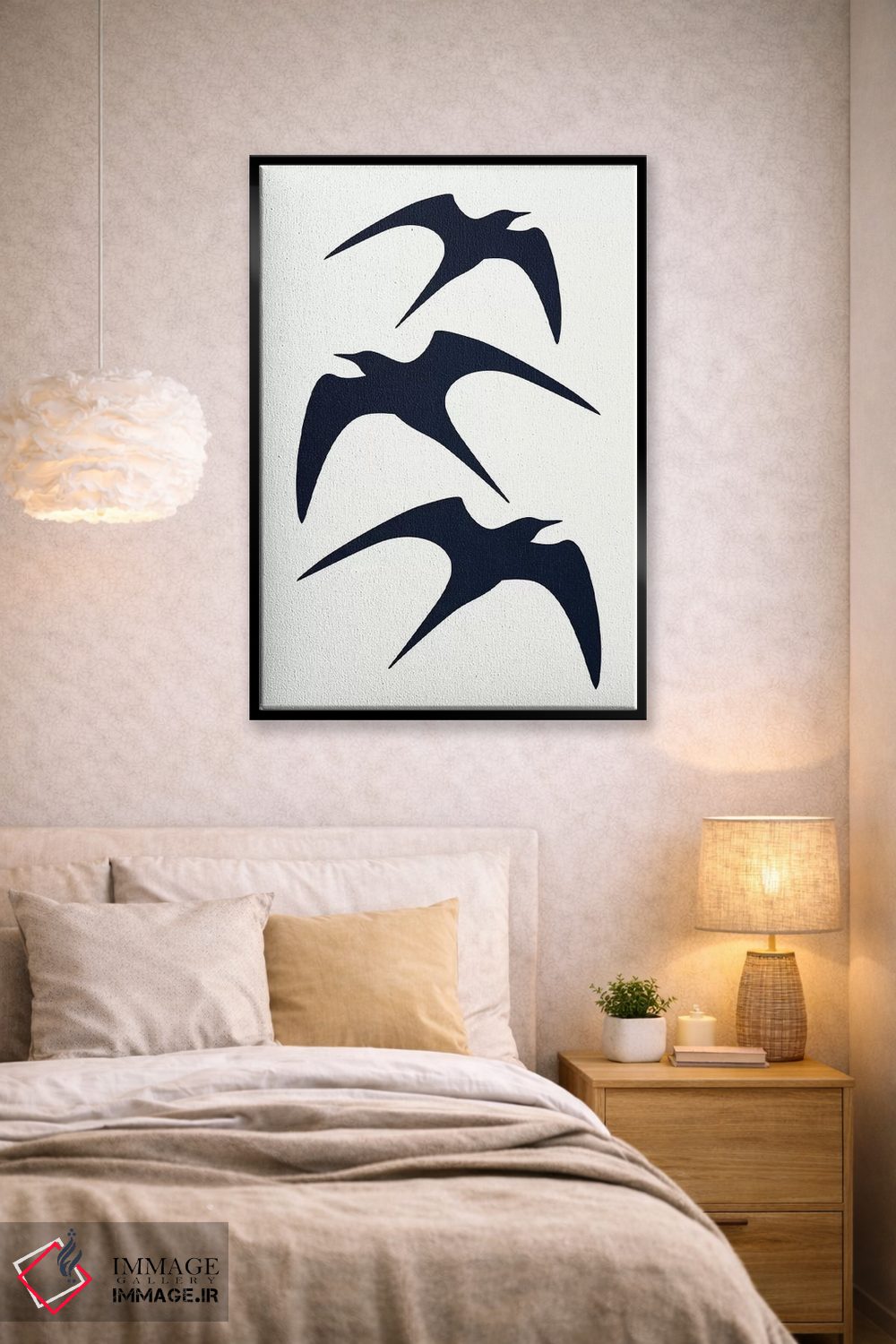 تابلو مینیمال سه پرنده اثر کوبیستیکا - D2B