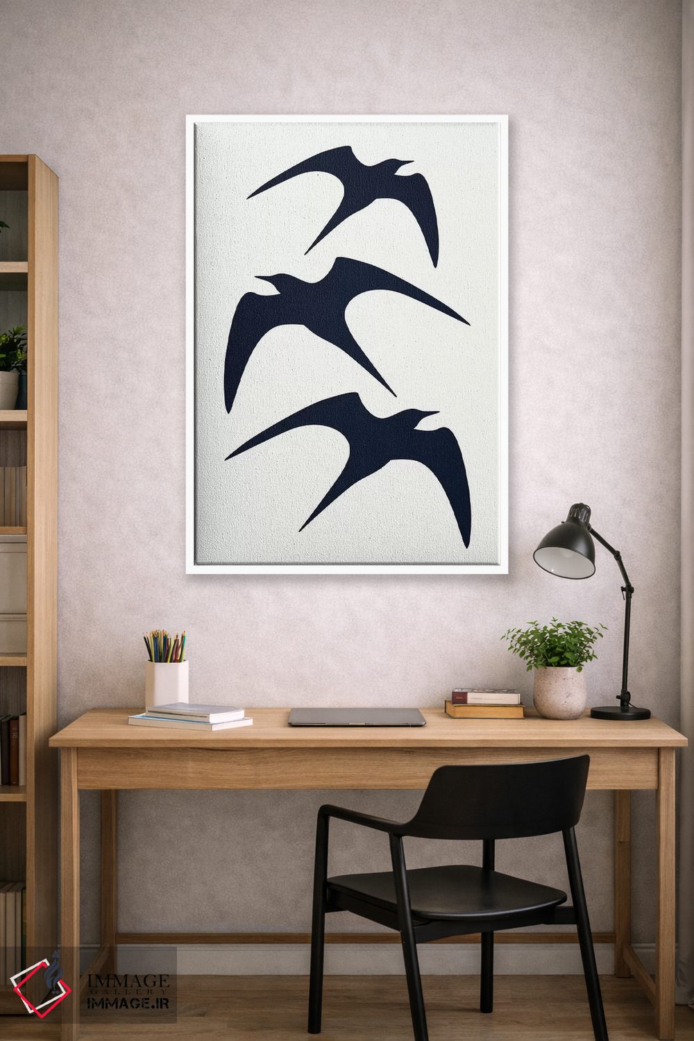 تابلو مینیمال سه پرنده اثر کوبیستیکا - D1W