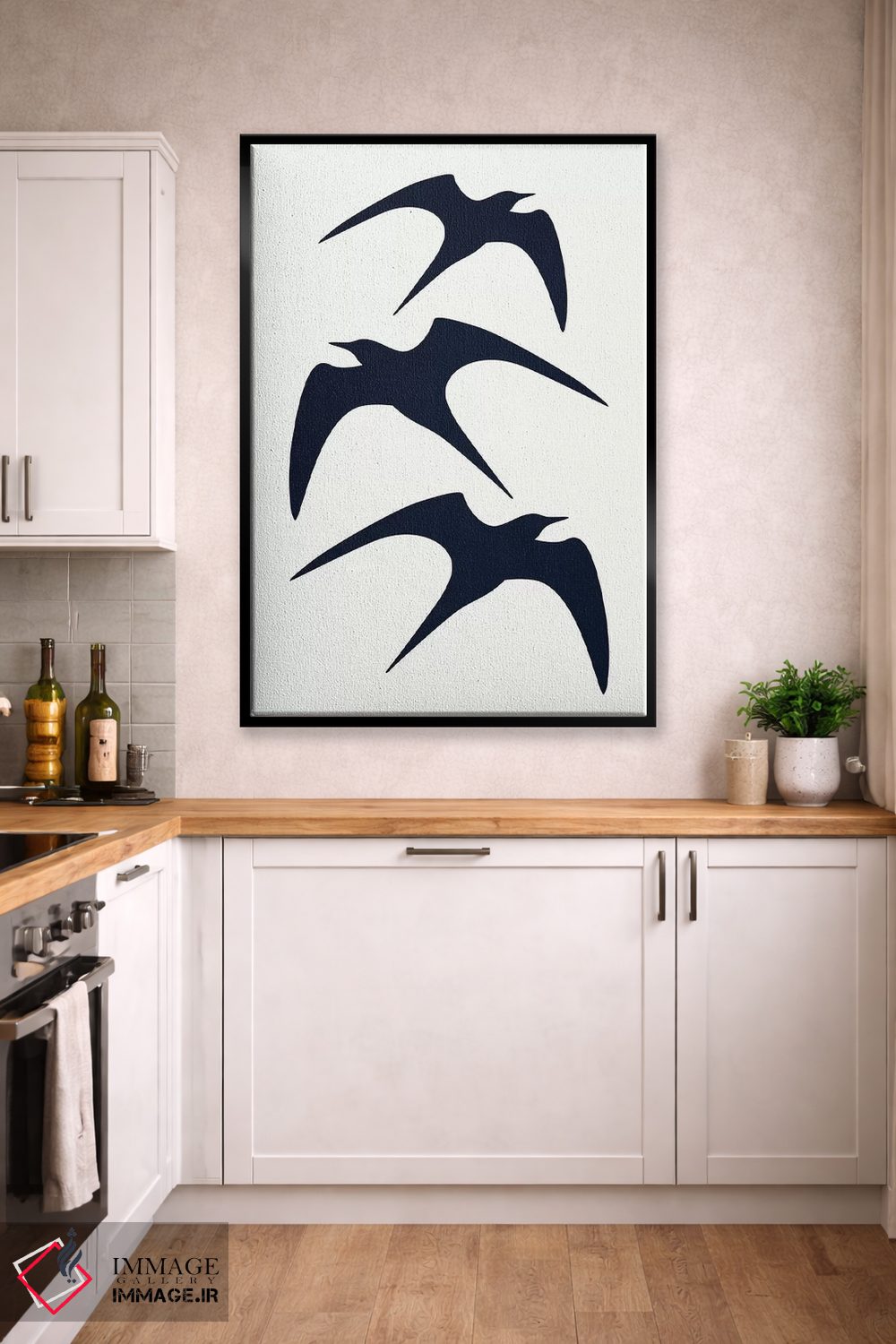 تابلو مینیمال سه پرنده اثر کوبیستیکا - D3B