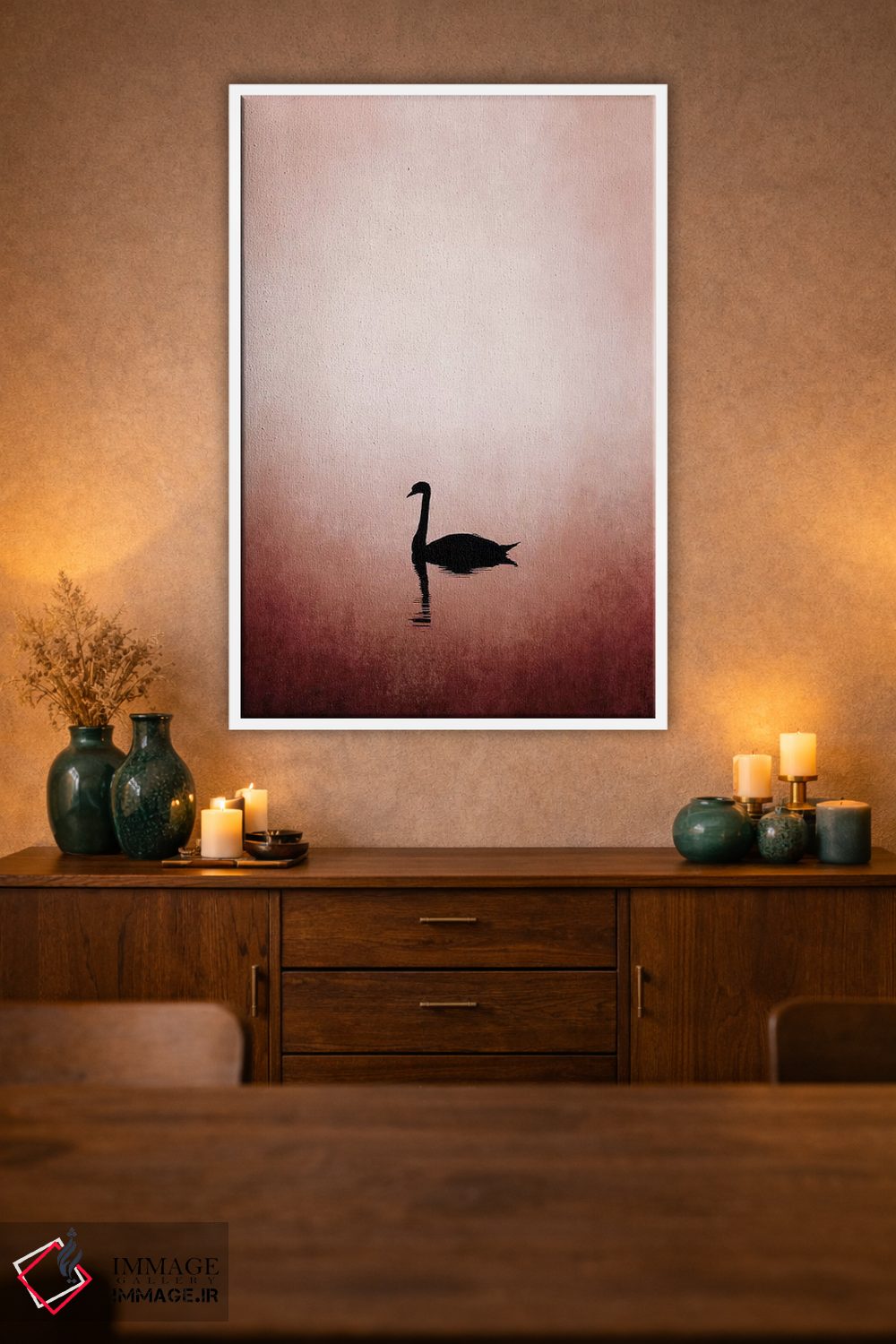 تابلو مینیمال دریاچه قوها اثر کوبیستیکا - D2W