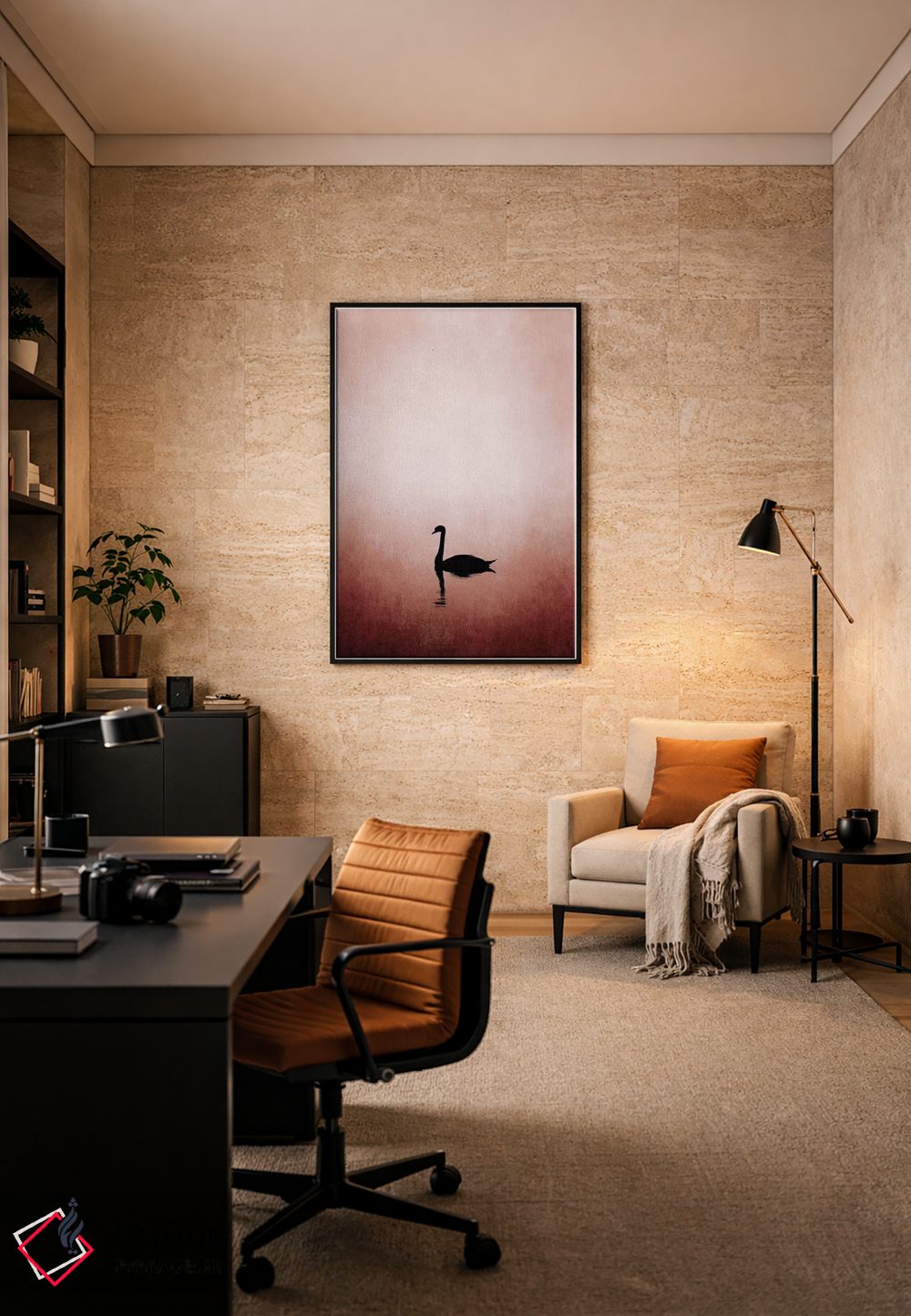تابلو مینیمال دریاچه قوها اثر کوبیستیکا - D6B