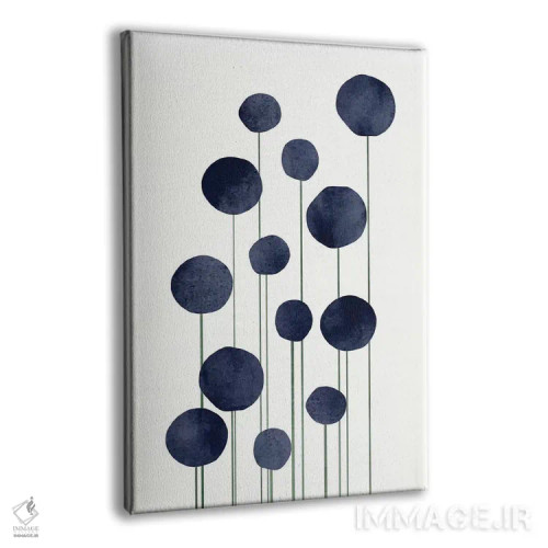 تابلو مینیمال گل های آبی اثر کوبیستیکا - نمای پرسپکتیو محصول