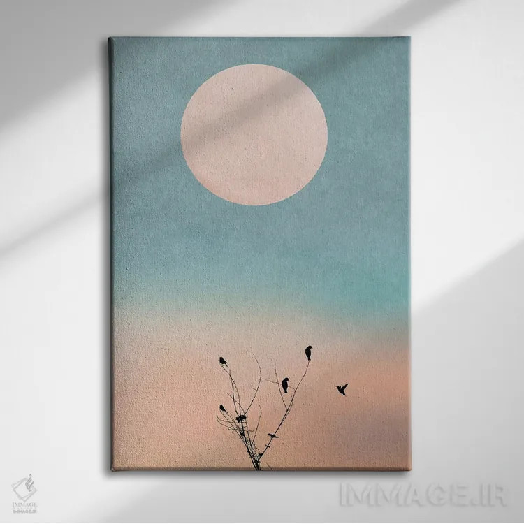 تابلو مینیمال بیدار شدن در گرما اثر کوبیستیکا - نمای روبهرو روی دیوار