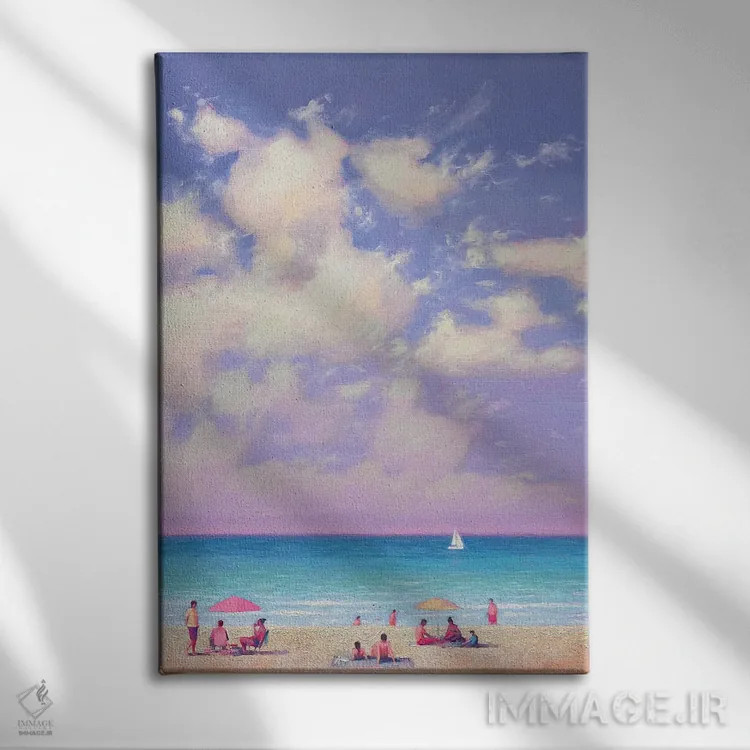 تابلو دکوراتیو روز تابستانی شاد کنار دریا اثر اندریی کووالیک - نمای روبهرو روی دیوار