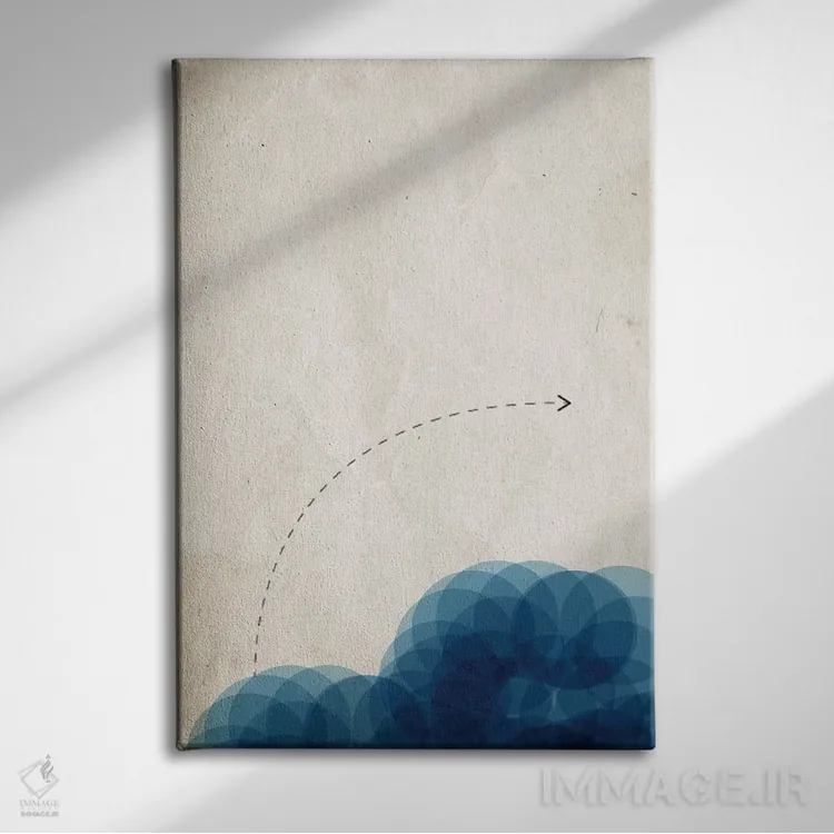 تابلو مینیمال مطالعه آب اثر کوبیستیکا - نمای روبهرو روی دیوار