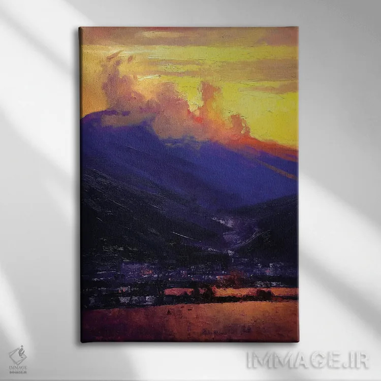 تابلو انتزاعی رنگ های روشن جنوب ترکیه اثر اندریی کووالیک - نمای روبهرو روی دیوار