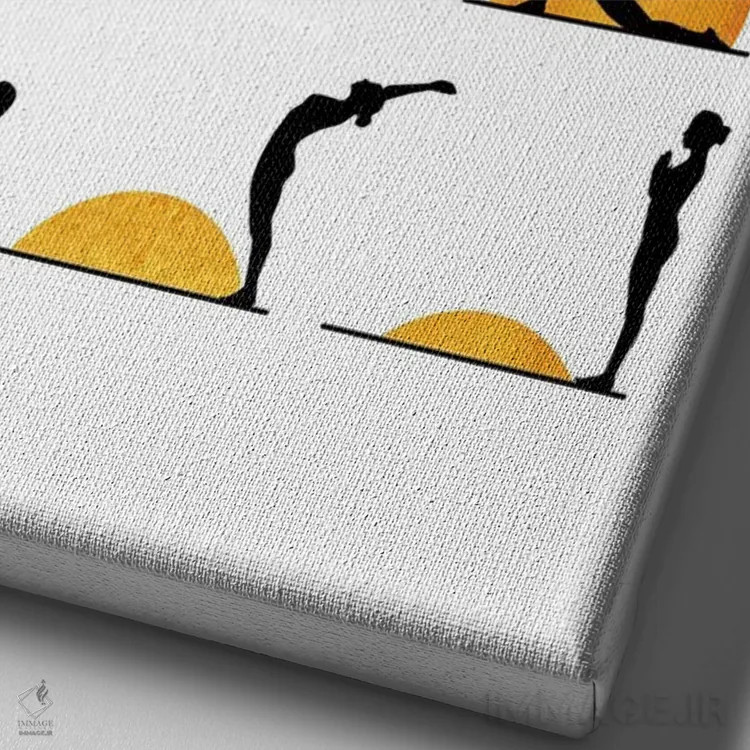 تابلو دکوراتیو خورشید یوگا اثر کوبیستیکا - نمای نزدیک بافت بوم