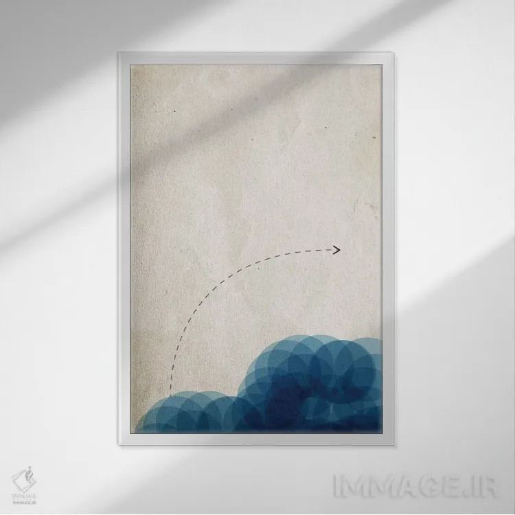 تابلو مینیمال مطالعه آب اثر کوبیستیکا - نمای قابدار سفید