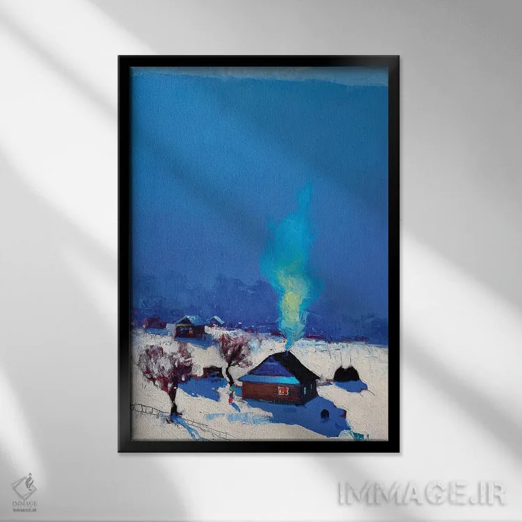 تابلو دکوراتیو فوریه در کوه های کارپات اثر اندریی کووالیک - نمای قابدار مشکی