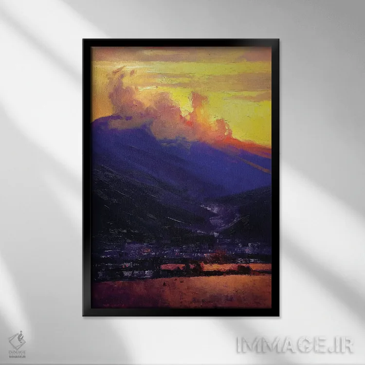 تابلو انتزاعی رنگ های روشن جنوب ترکیه اثر اندریی کووالیک - نمای قابدار مشکی