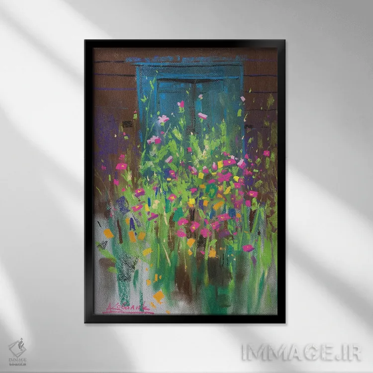 تابلو انتزاعی رقص گل ها اثر اندریی کووالیک - نمای قابدار مشکی