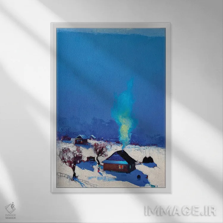 تابلو دکوراتیو فوریه در کوه های کارپات اثر اندریی کووالیک - نمای قابدار سفید