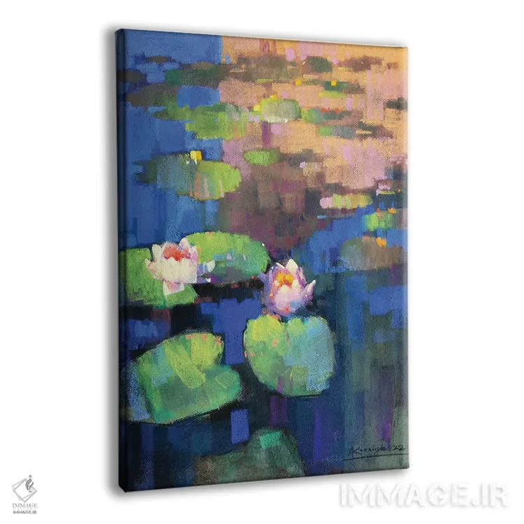 تابلو انتزاعی نیلوفرهای آبی اثر اندریی کووالیک - نمای پرسپکتیو محصول