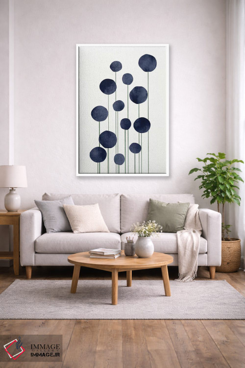 تابلو مینیمال گل های آبی اثر کوبیستیکا - D1W