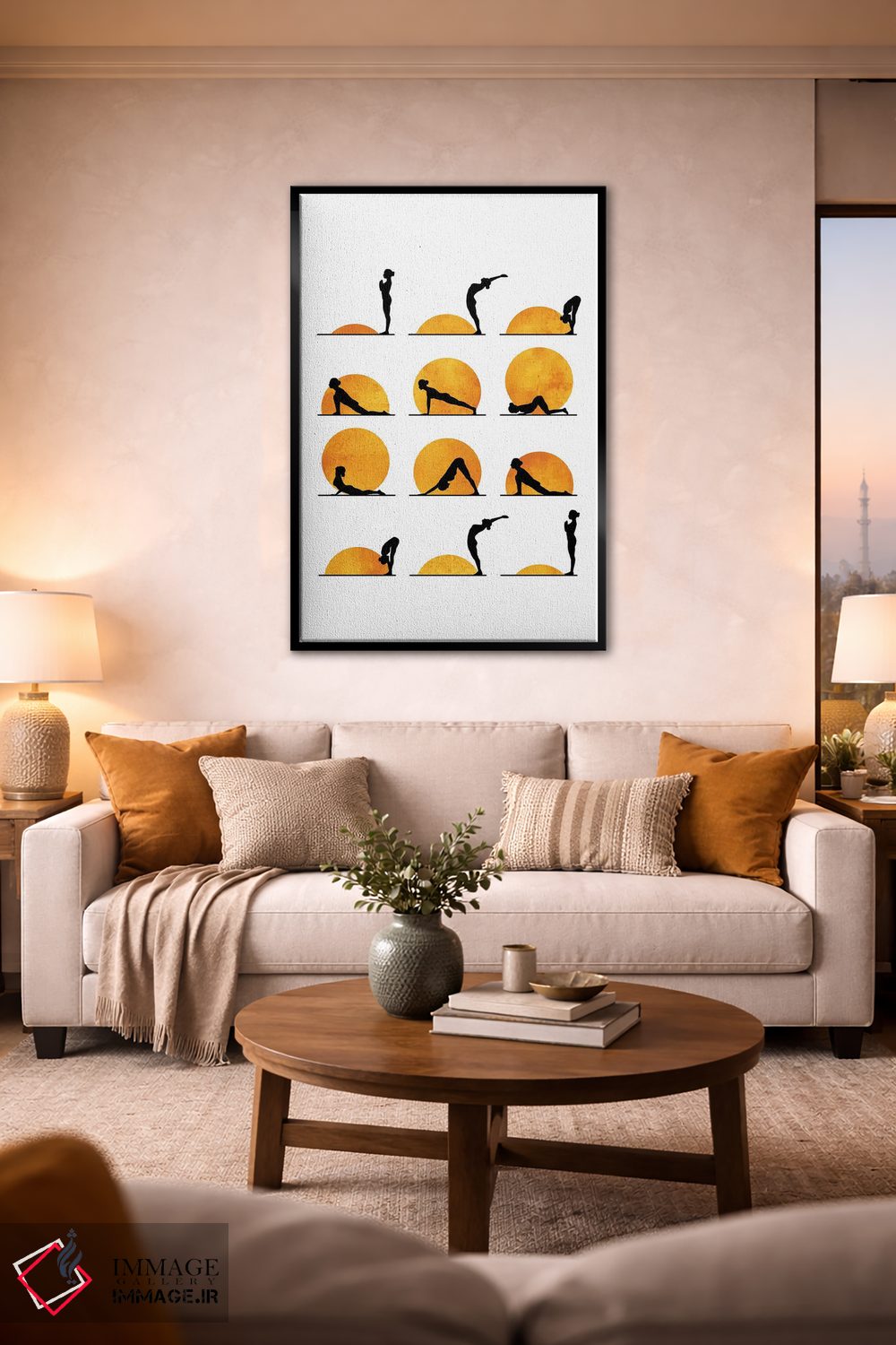 تابلو دکوراتیو خورشید یوگا اثر کوبیستیکا - D1B