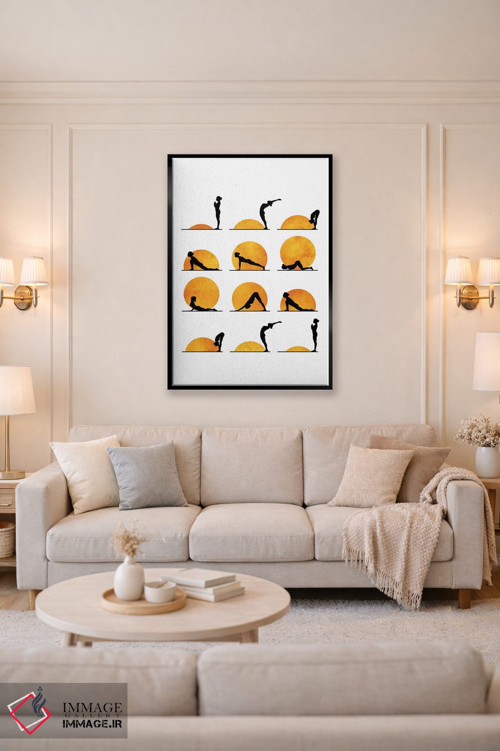 تابلو دکوراتیو خورشید یوگا اثر کوبیستیکا - D3B