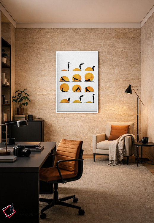 تابلو دکوراتیو خورشید یوگا اثر کوبیستیکا - D5W