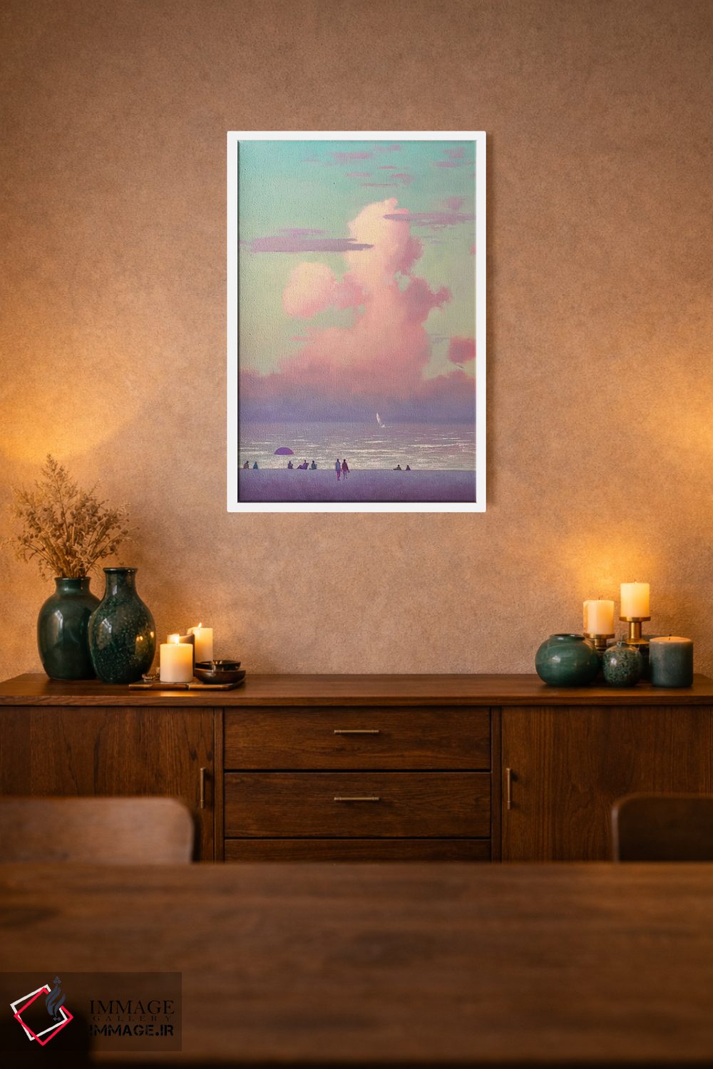 تابلو دکوراتیو شبی رمانتیک در کنار دریا اثر اندریی کووالیک - D1W