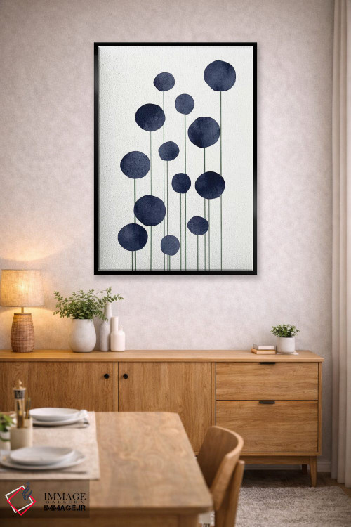 تابلو مینیمال گل های آبی اثر کوبیستیکا - D4B