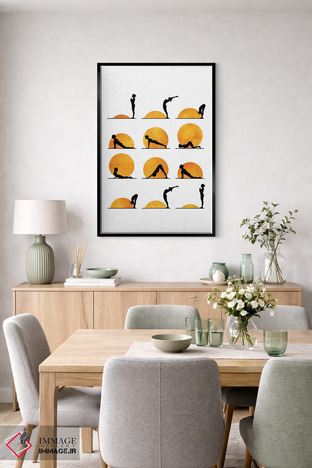 تابلو دکوراتیو خورشید یوگا اثر کوبیستیکا - D6B