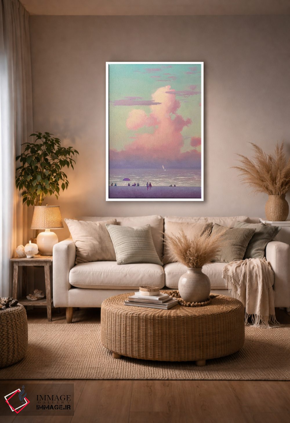 تابلو دکوراتیو شبی رمانتیک در کنار دریا اثر اندریی کووالیک - D4W