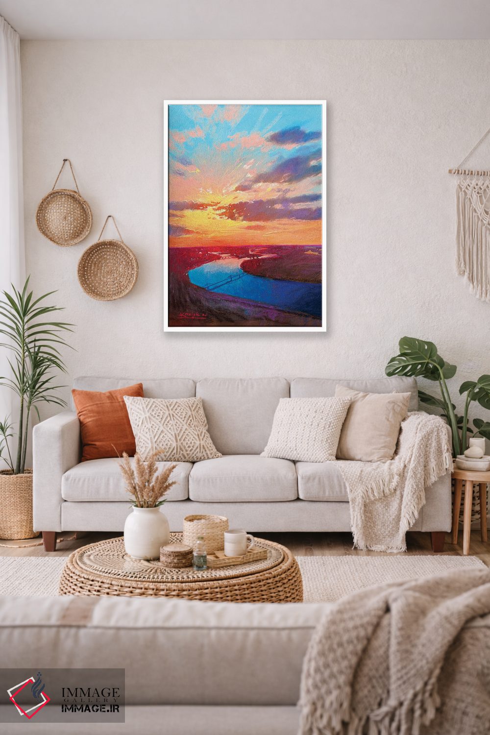 تابلو دکوراتیو غروب بر فراز رود دنیپر در کی یف اثر اندریی کووالیک - D1W