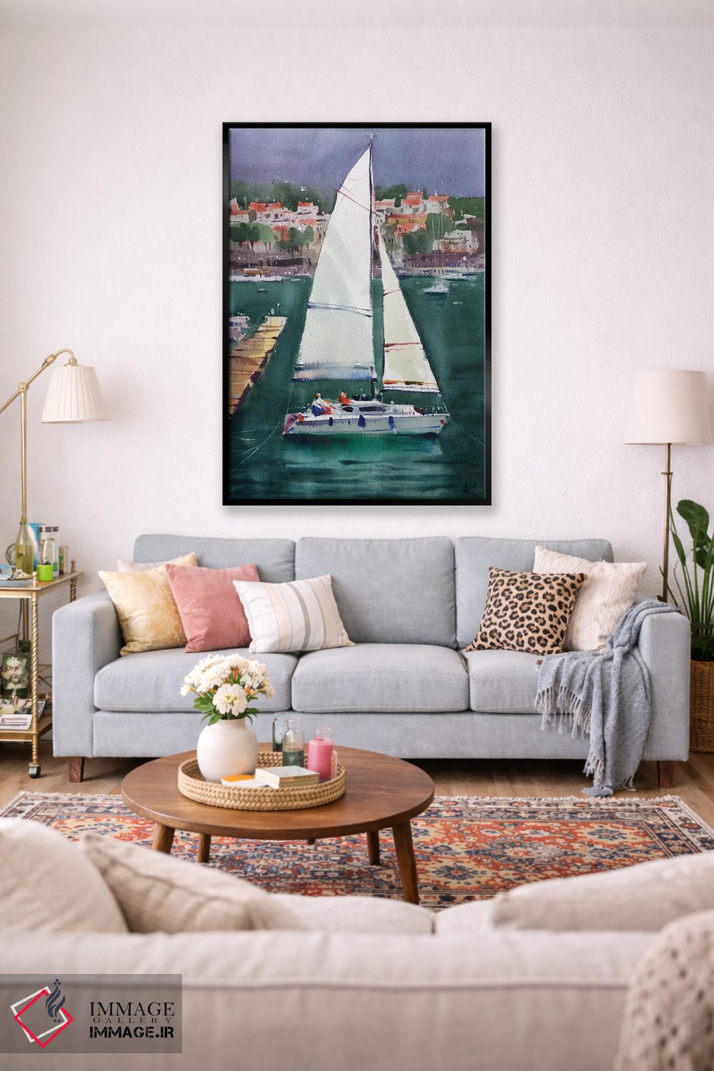 تابلو دکوراتیو قایق های بادبانی در یونان اثر اندریی کووالیک - D1B