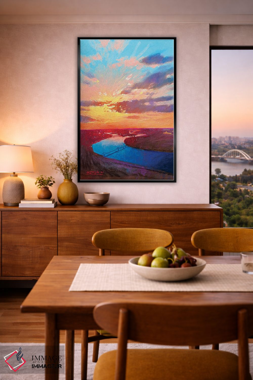 تابلو دکوراتیو غروب بر فراز رود دنیپر در کی یف اثر اندریی کووالیک - D6B