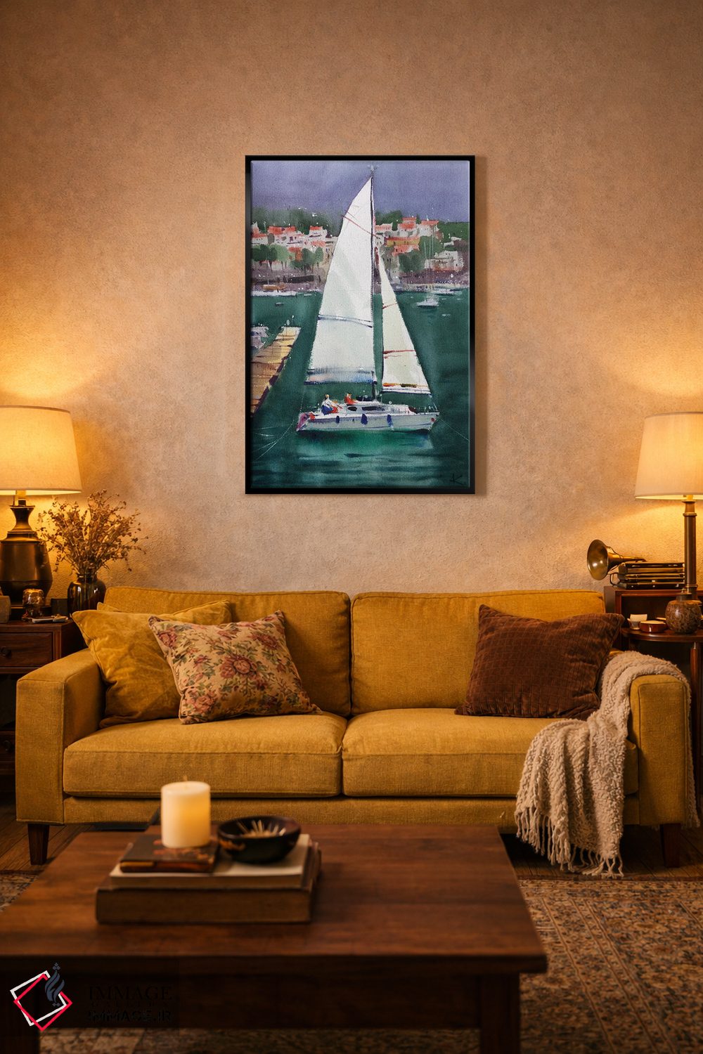 تابلو دکوراتیو قایق های بادبانی در یونان اثر اندریی کووالیک - D5B