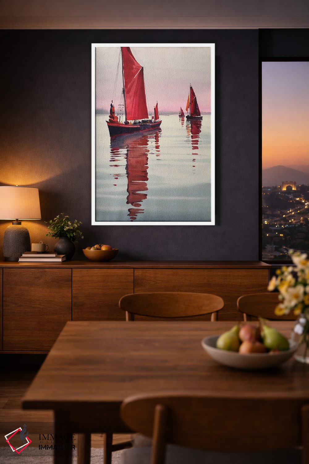 تابلو دکوراتیو بادبان های قرمز اثر اندریی کووالیک - D3W