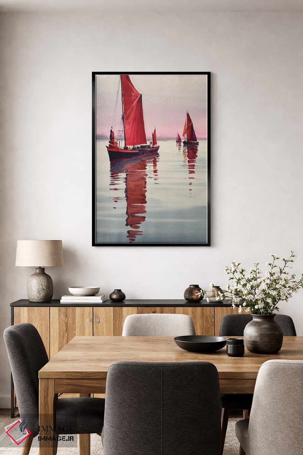 تابلو دکوراتیو بادبان های قرمز اثر اندریی کووالیک - D5B