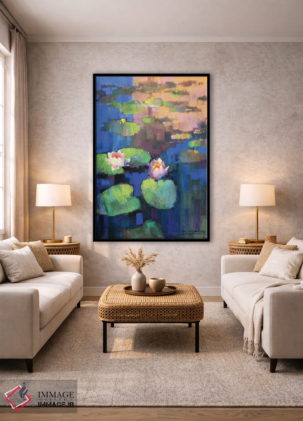 تابلو انتزاعی نیلوفرهای آبی اثر اندریی کووالیک - D2B