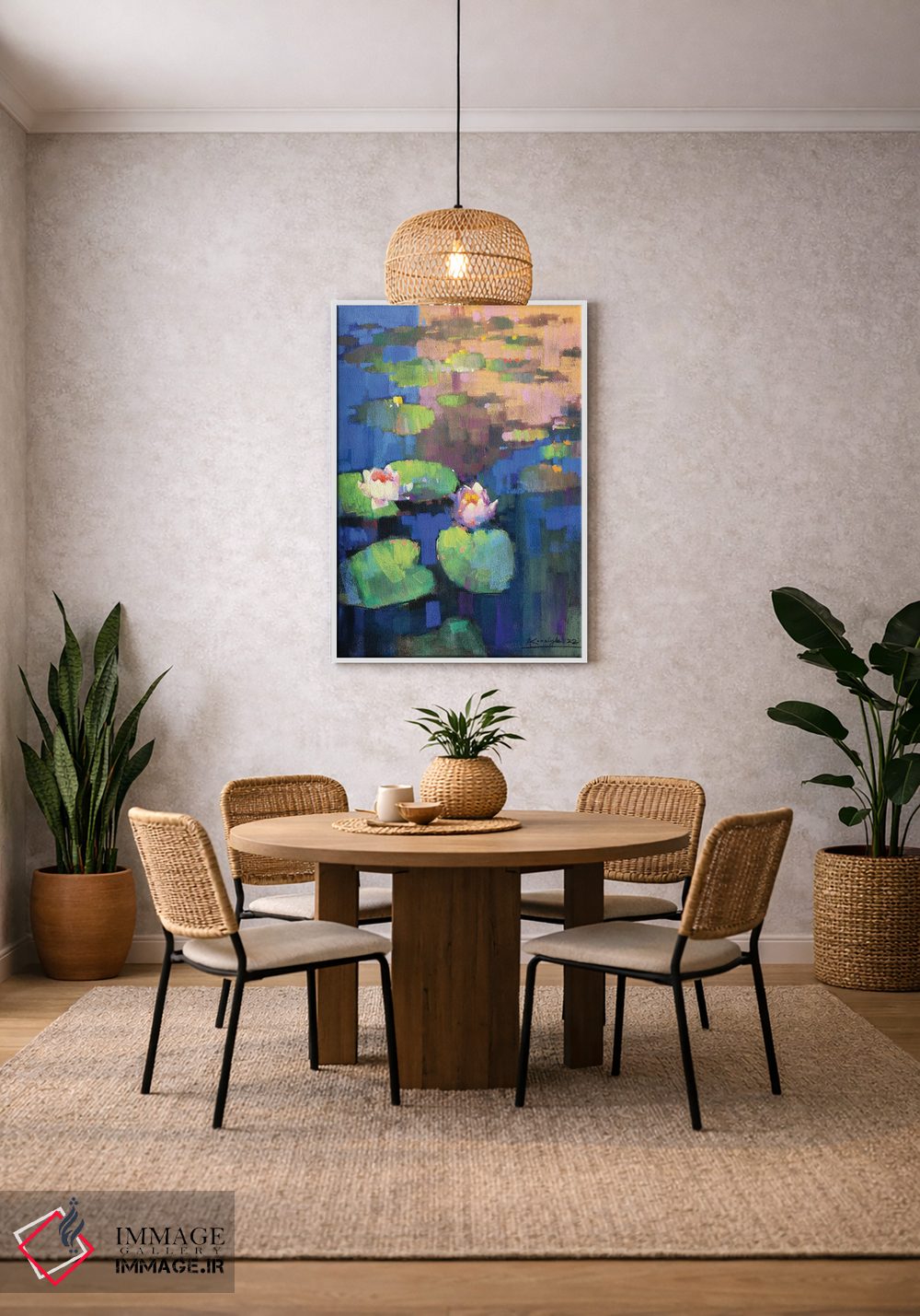 تابلو انتزاعی نیلوفرهای آبی اثر اندریی کووالیک - D3W