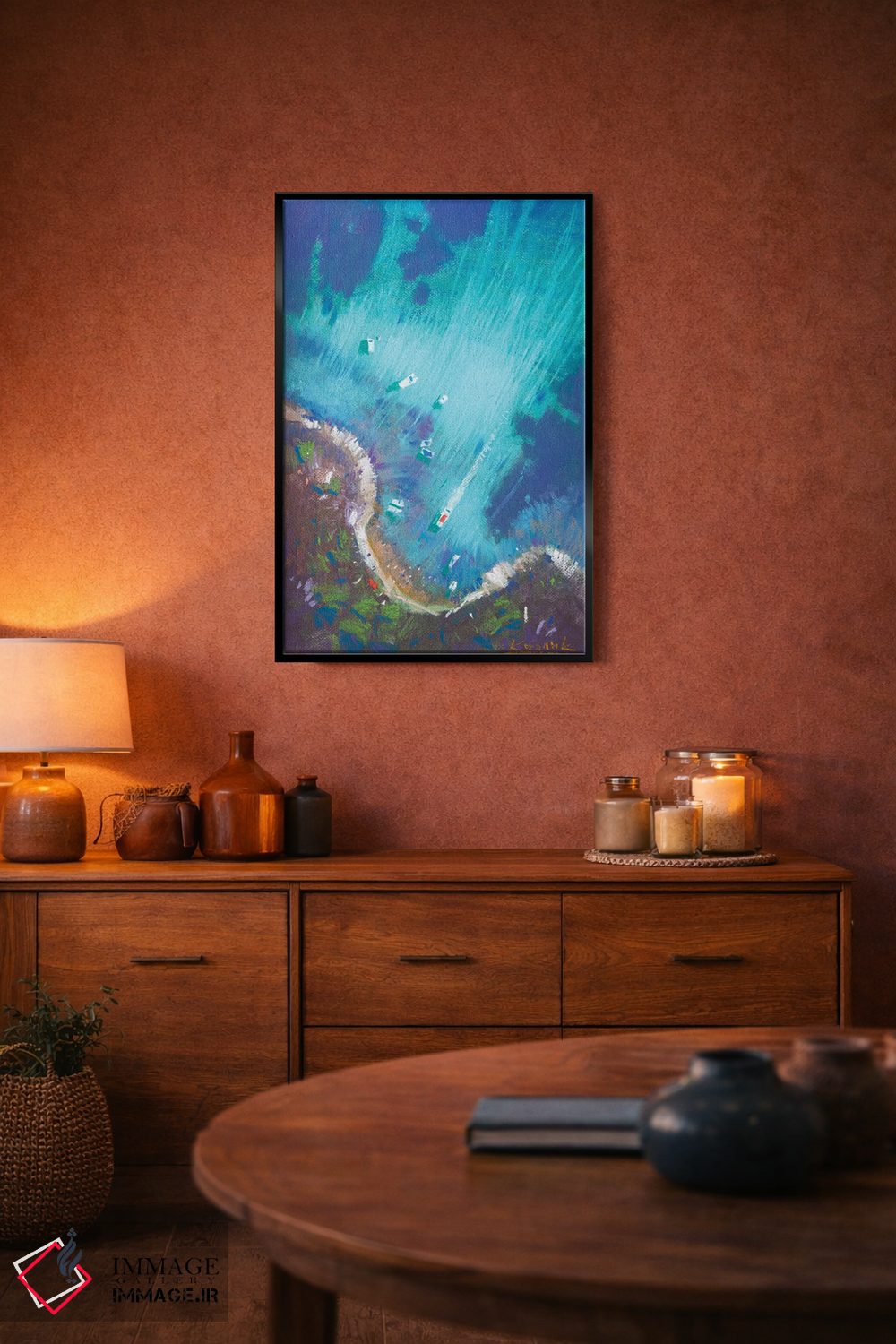 تابلو دکوراتیو نمایی از بالا، ساحل یونان اثر اندریی کووالیک - D4B