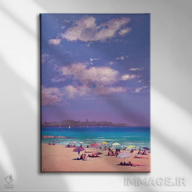 تابلو دکوراتیو یک روز تابستانی در دریا، آلیکانته اسپانیا اثر اندریی کووالیک - نمای روبهرو روی دیوار