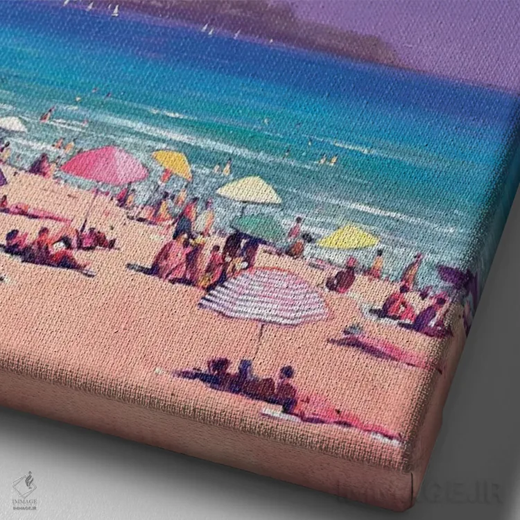 تابلو دکوراتیو یک روز تابستانی در دریا، آلیکانته اسپانیا اثر اندریی کووالیک - نمای نزدیک بافت بوم