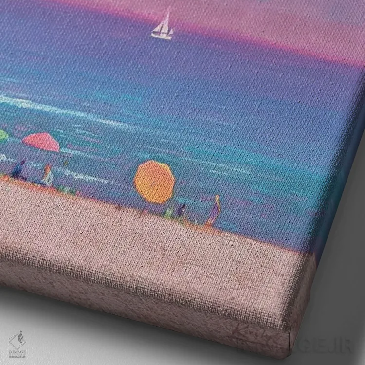 تابلو دکوراتیو خاطرات تابستانی از دریا اثر اندریی کووالیک - نمای نزدیک بافت بوم