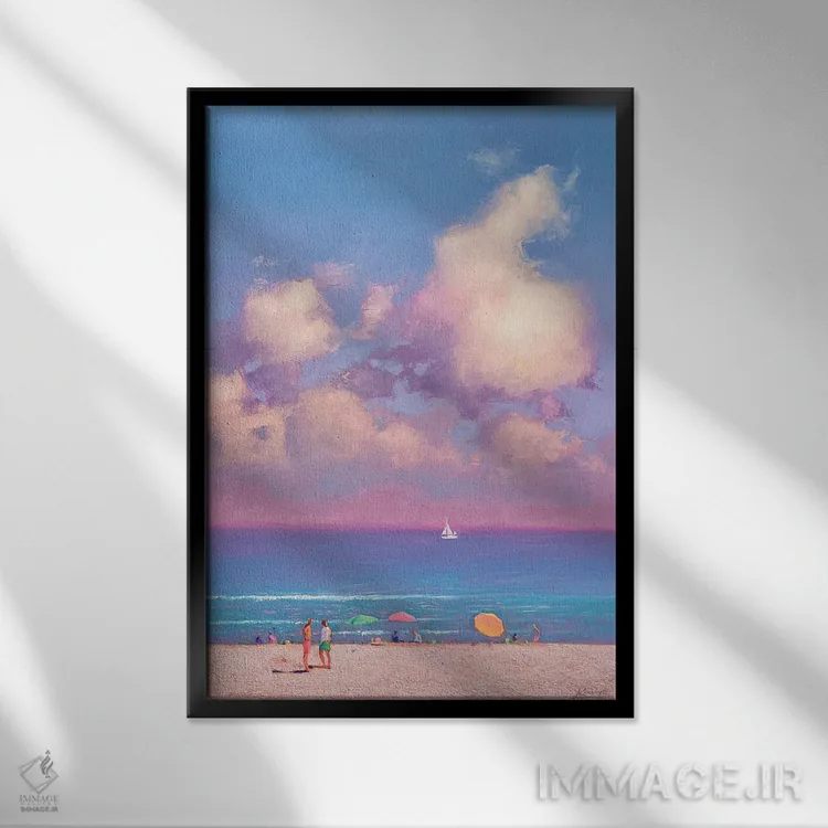 تابلو دکوراتیو خاطرات تابستانی از دریا اثر اندریی کووالیک - نمای قابدار مشکی