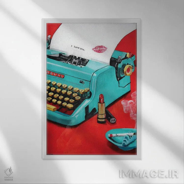 تابلو دکوراتیو برایم بنویس اثر کریستین ووس - نمای قابدار سفید