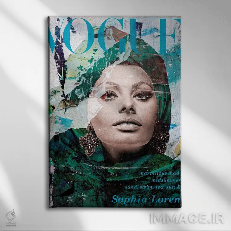 تابلو دکوراتیو سوفیا لورن اثر کارین ورمیر - نمای روبهرو روی دیوار