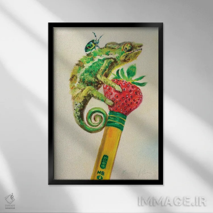 تابلو دکوراتیو تیکون دریگوانا اثر کارن وبر - نمای قابدار مشکی